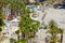 ALMUNECAR, SPAIN - MAY 17, 2022 View from above on the Paseo San Cristobal promenade in the coastal town of Almunecar in the