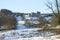 Alnwick castle in winters snow