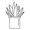 Aloe cactus pot icon, outline style