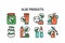 Aloe color line icons set. Vector illustration. Outline pictograms for web page, mobile app, promo