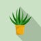 Aloe indoor plant icon, flat style