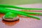 Aloe sliced, on a wood