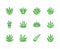Aloe vera flat line icons. Succulent, tropical plant vector illustrations, thin signs for organic food, cosmetic. Pixel