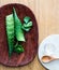 Aloe vera leaves slices to design pure handmade sun burn