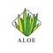 Aloe Vera logo design, green natural product badge, organic cosmetics label vector Illustration on a white background