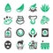 Aloe vera and product icon set