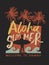Aloha Summer surfer typography poster from hawaii