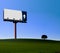 Alone billboard in a green mea