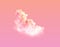 alone pink sunrise huge cumulus cloud - design nature 3D illustration