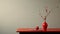 Alone In Red: A Minimalistic Still Life Image