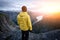 Alone tourist on Trolltunga rock