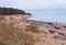 Along the beach there are bigger and smaller stones