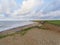 Along the cliff tops of Happisburgh beach in the early evening