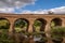 Along water line shot of Richmond Bridge in Richmond, Tasmania, Australia