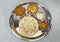 Aloo kulcha with sambar and coconut chutney - south indian curry