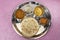 Aloo kulcha with sambar and coconut chutney - south indian curry