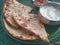 Aloo paratha with curd and pickle, Indian cuisine