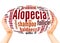 Alopecia word cloud hand sphere concept