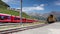 Alp Grum railway station is situated on the Bernina Railway