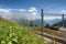 Alp Grum railway station is situated on the Bernina Railway
