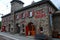 Alp Grum Station of famous red alpine train Bernina Express in Switzerland.