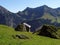 Alp huts in the Raetikon mountains
