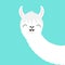 Alpaca llama animal face. Cute cartoon kawaii smiling character. Funny teeth. T-shirt, greeting card, poster print. Childish baby