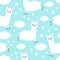 Alpaca llama jumping. Seamless Pattern. Cloud star in the sky. Cute cartoon kawaii funny smiling baby character. Wrapping paper,