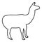 Alpaca Llama Lama Guanaco contour outline black color vector illustration flat style image