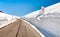 Alpe di Neggia, Gambarogno road with high snow accumulation, Switzerland