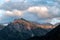 Alpen glow across a mountain range in bavaria