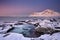 Alpenglow at Skagsanden beach on the Lofoten, Norway