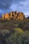 Alpenglow upon Superstition Mountains, Arizona