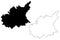 Alpes-de-Haute-Provence Department France, French Republic, Provence-Alpes-Cote dAzur region map vector illustration, scribble