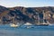 Alpes rocky shore at French Riviera of Mediterranean Sea seen from Saint-Jean-Cap-Ferrat resort town in Cap Ferrat cape in France