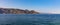 Alpes rocky shore at French Riviera of Mediterranean Sea seen from Saint-Jean-Cap-Ferrat resort town in Cap Ferrat cape in France