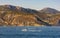 Alpes rocky shore at French Riviera of Mediterranean Sea seen from Saint-Jean-Cap-Ferrat town in Cap Ferrat cape in France