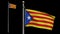 Alpha channel of Catalonia independent flag waving. Catalan estelada banner