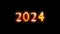 Alpha channel is included. Congratulatory New Years intro. Decorative golden text, 2024.