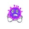 Alpha coronavirus cartoon character design with angry face