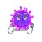 Alpha coronavirus on waiting gesture mascot design style