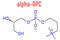 Alpha-GPC or L-Alpha glycerylphosphorylcholine, choline alfoscerate, molecule. Skeletal formula.