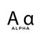 Alpha Greek alphabet design trendy