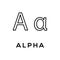 Alpha Greek alphabet design trendy