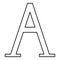 Alpha greek symbol capital letter uppercase font icon outline black color vector illustration flat style image