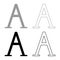Alpha greek symbol capital letter uppercase font icon outline set black grey color vector illustration flat style image