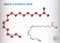 Alpha-linolenic acid, ALA molecule. Carboxylic, polyunsaturated omega-3 fatty acid. Component of many common vegetable oils