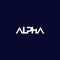 Alpha logo on dark in minimal design