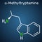 alpha-Methyltryptamine, Î±MT, AMT, molecule. It is psychedelic, stimulant, antidepressant and entactogen drug. Structural