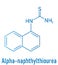 Alpha-naphthylthiourea ANTU rodenticide molecule. Skeletal formula.